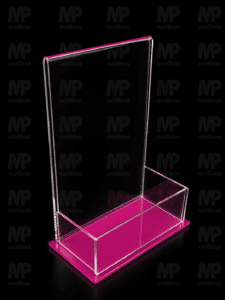 29- Contenedor con portahoja acrilico base fucsia (3)